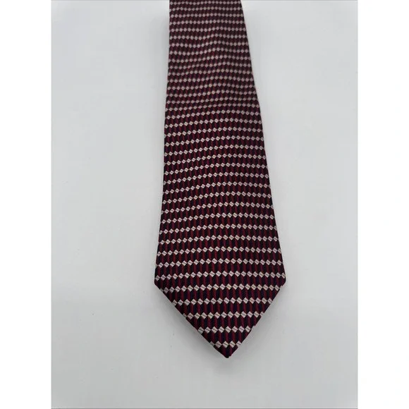 Roundtree & Yorke Silk Handmade Neck Tie Red Blue 58" - Picture 2 of 7